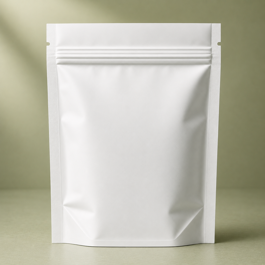 White matte custom pouch