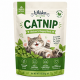 Custom pet product pouch for catnip with illustrated cat branding