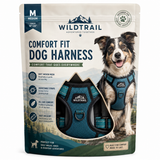 Custom flat pouch for a dog harness with outdoor-themed branding