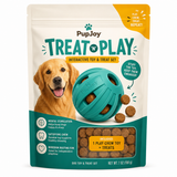Custom pet product pouch for a dog toy with playful illustrated branding